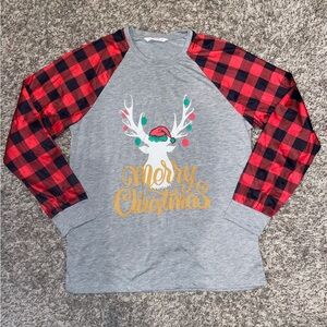 PatPat Christmas Reindeer Merry Christmas Long Sleeve Tee